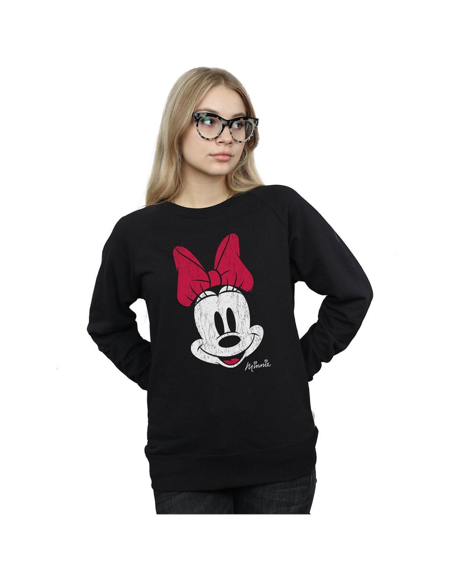 Shop Disney Womens Ladies Minnie Mouse Face Cotton Sweatshirt Online in Qatar VogaCloset