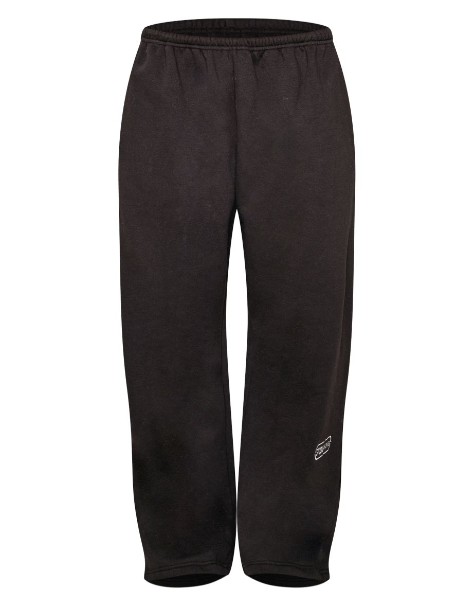 Black Thin Waistband Drop Crotch Joggers - 4