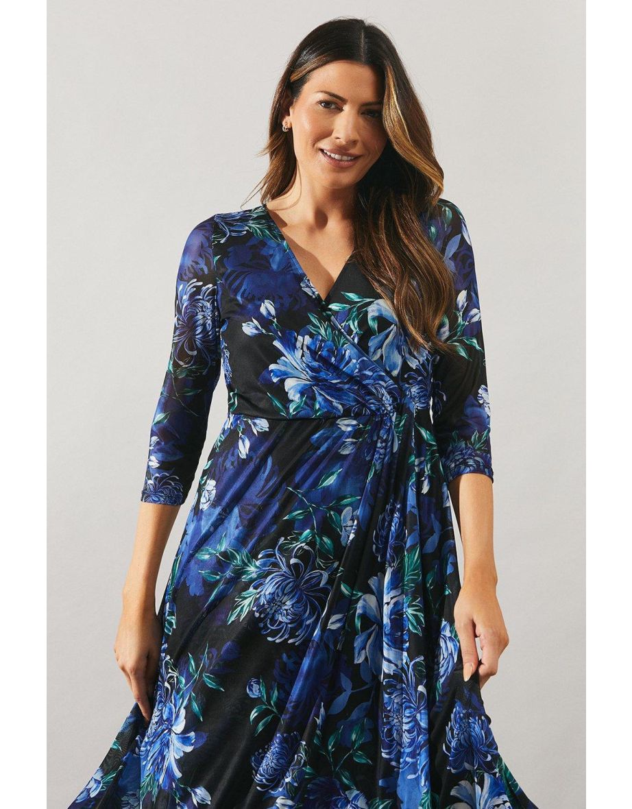 Occasion Mesh Twisted Pleat Midi Dress - 3