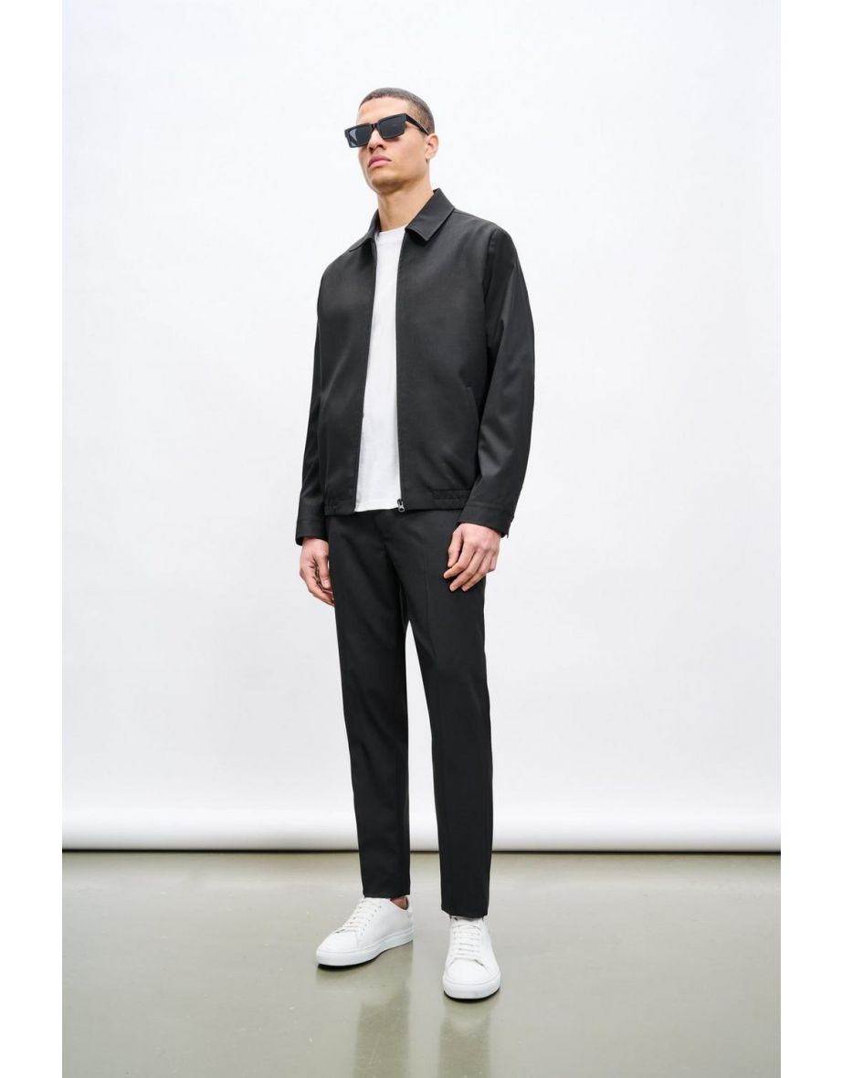 Relaxed Fit Black Bomber Jacket