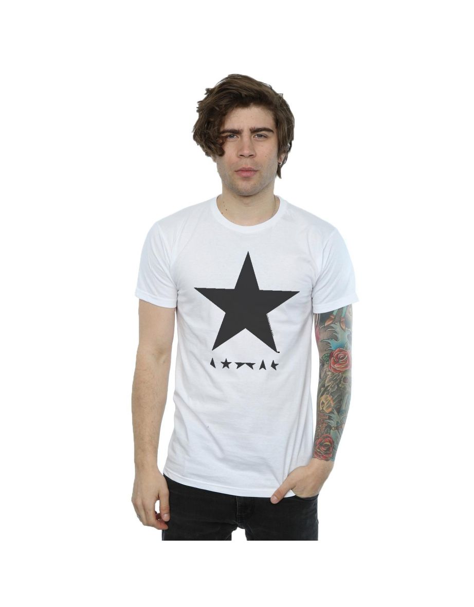 David Bowie Mens Star Logo T-Shirt - White
