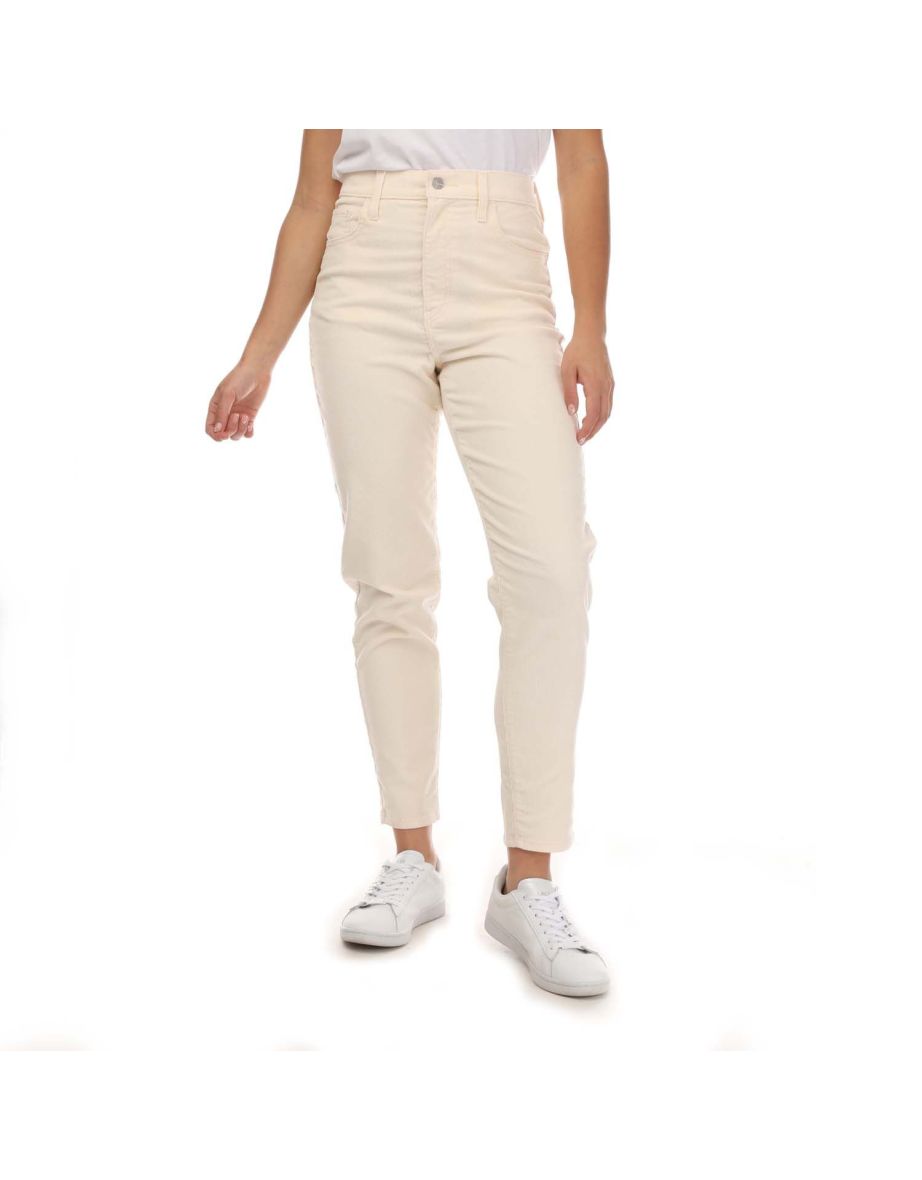 Women's Levis High Waisted Mom Corduroy Jeans in White