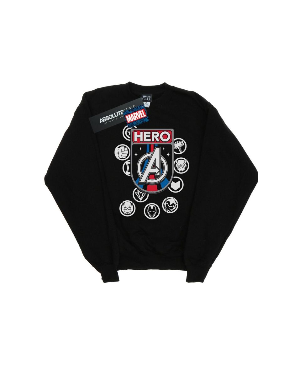 Marvel Boys Hero Badge Sweatshirt - Black - 1