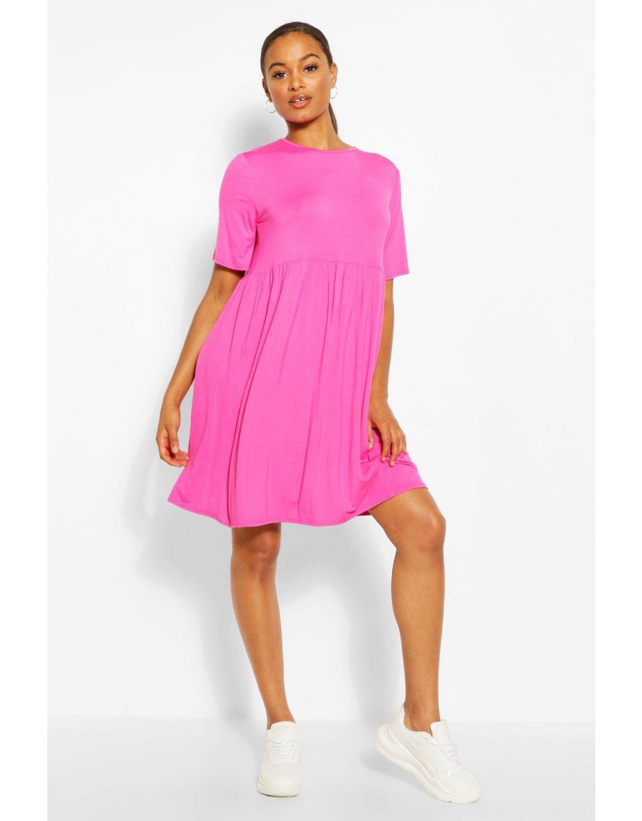 Tall Jersey Smock Dress - pink