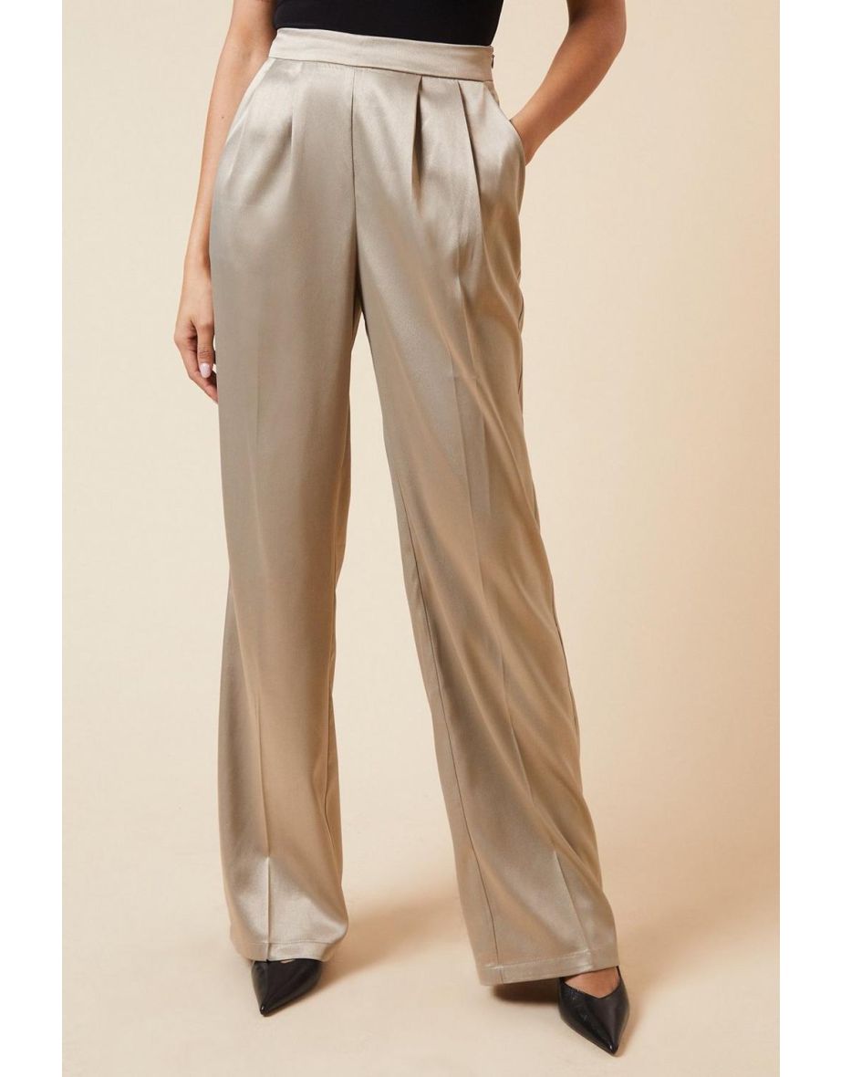 Tall Metallic Wide Leg Trouser - 3
