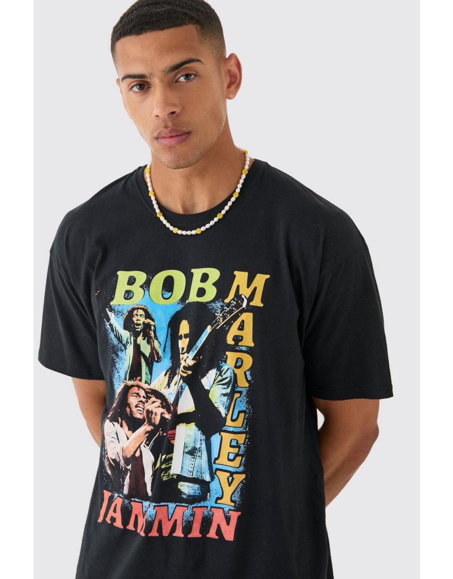 Oversized Bob Marley License T-shirt - black - 2
