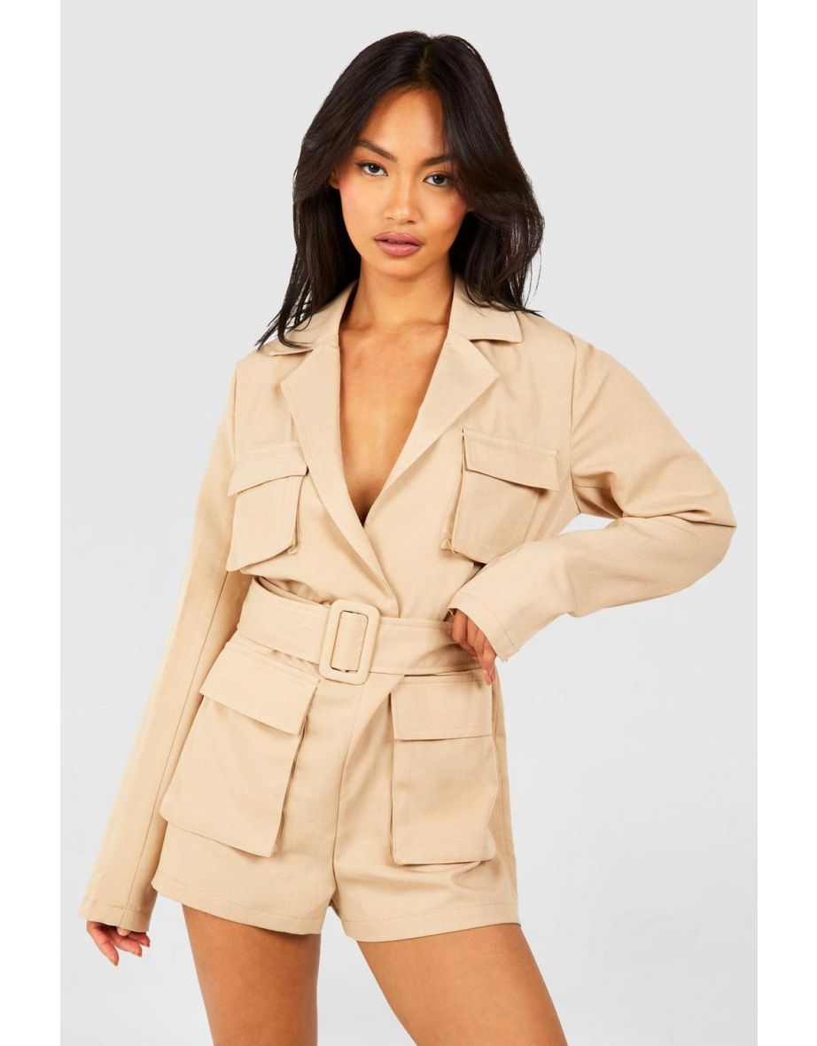 Belted blazer playsuit online