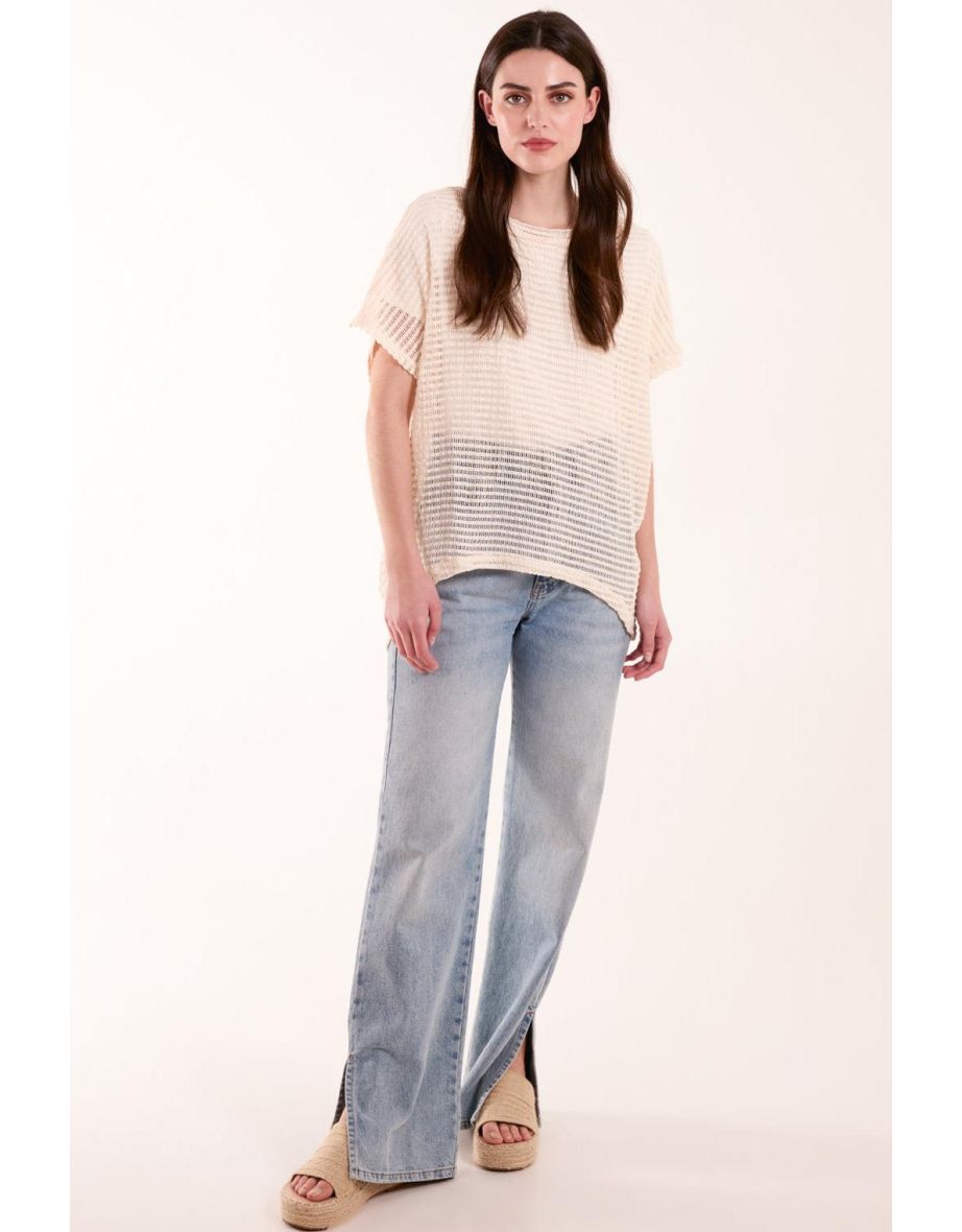 Crochet Batwing Oversized Top