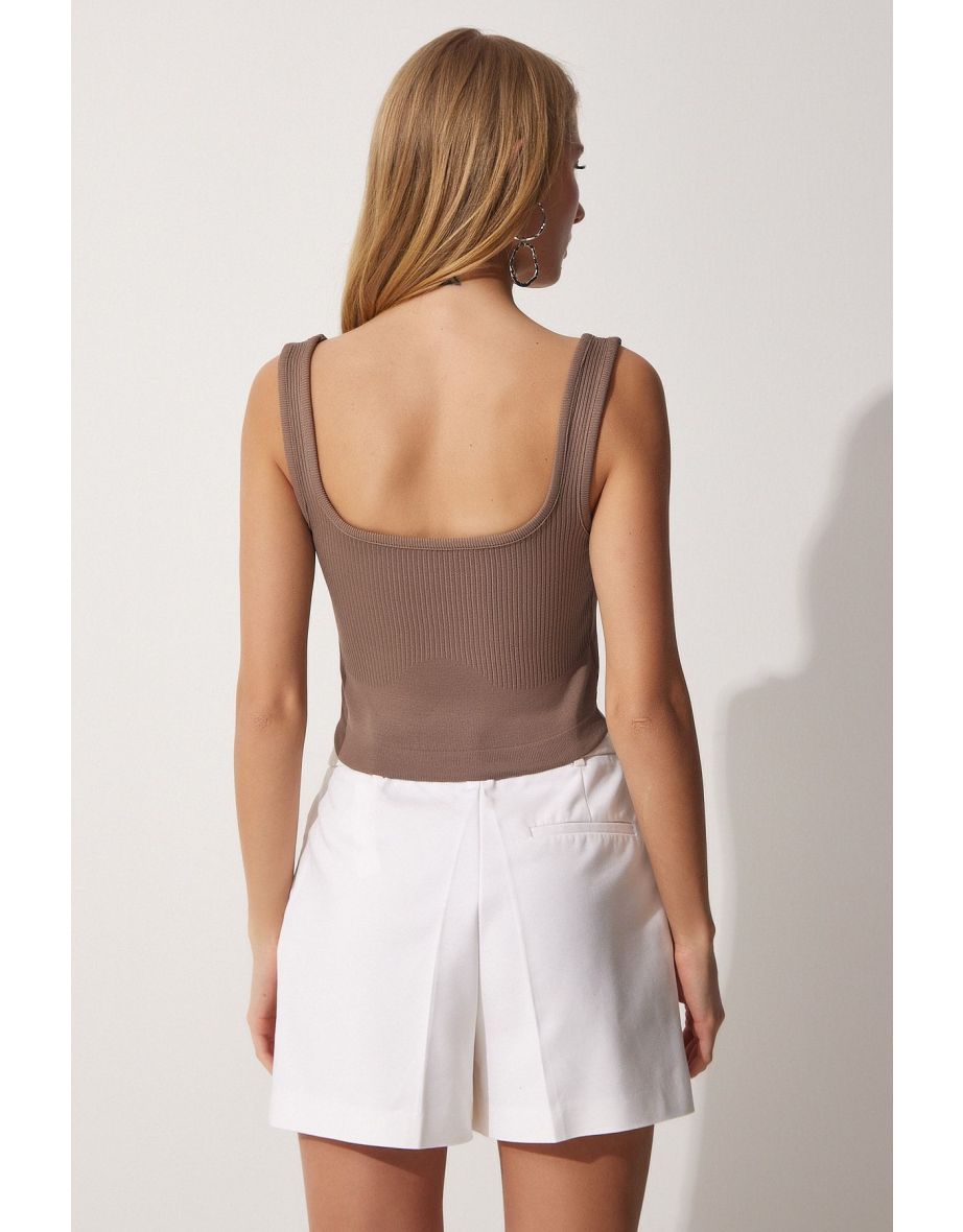 2-pieces Halter Summer Knitwear Crop Blouse - 8