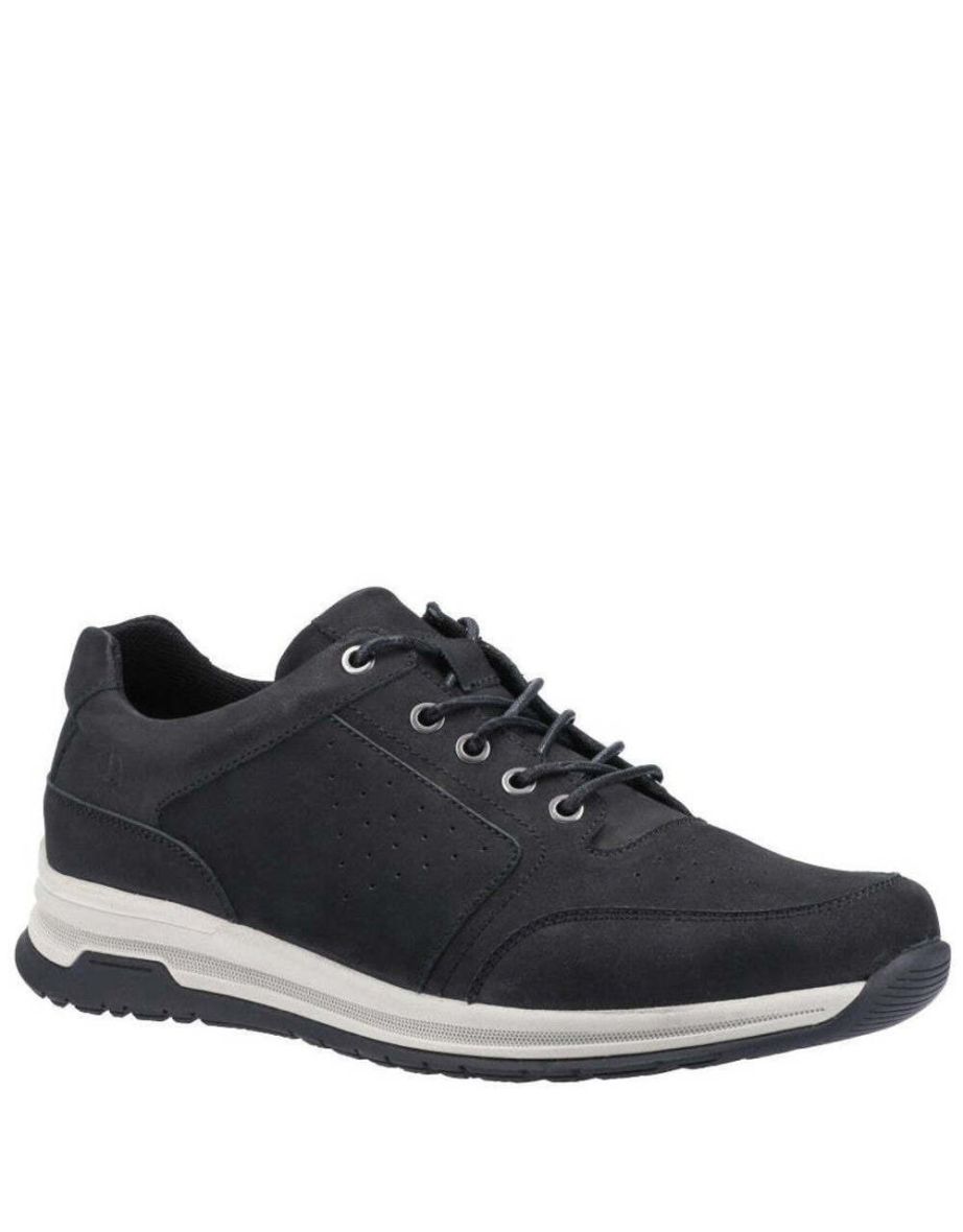Hush Puppies Mens Joseph Nubuck Trainers - Black/White