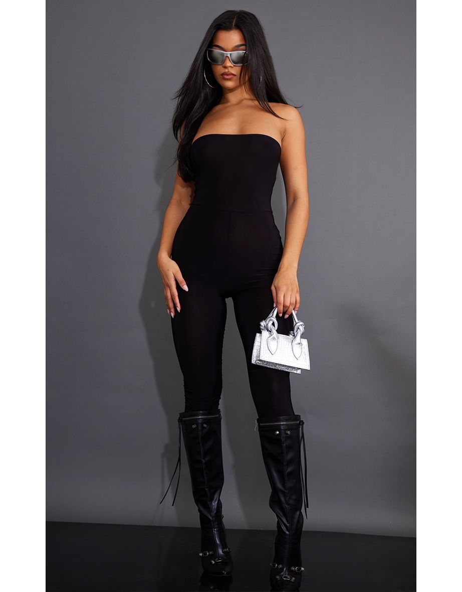 Black Slinky Bandeau Jumpsuit