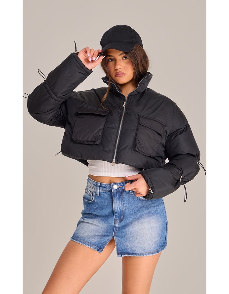 Cropped oversized puffer jacket hotsell