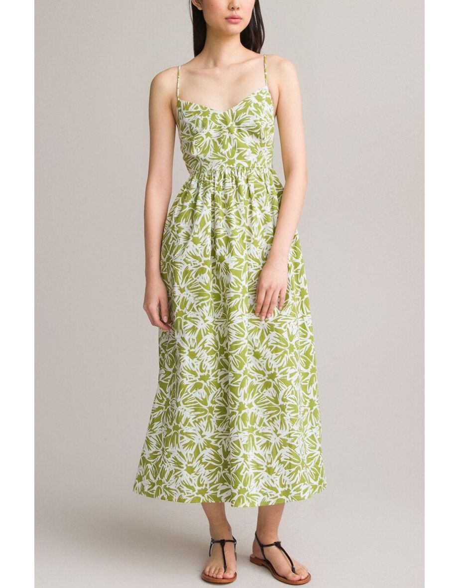 Printed Cami Midaxi Dress in Cotton