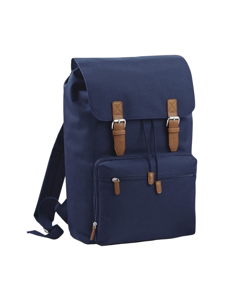 Bagbase Heritage Laptop Backpack Bag (Up To 17inch Laptop) (Pack of 2) - French Navy