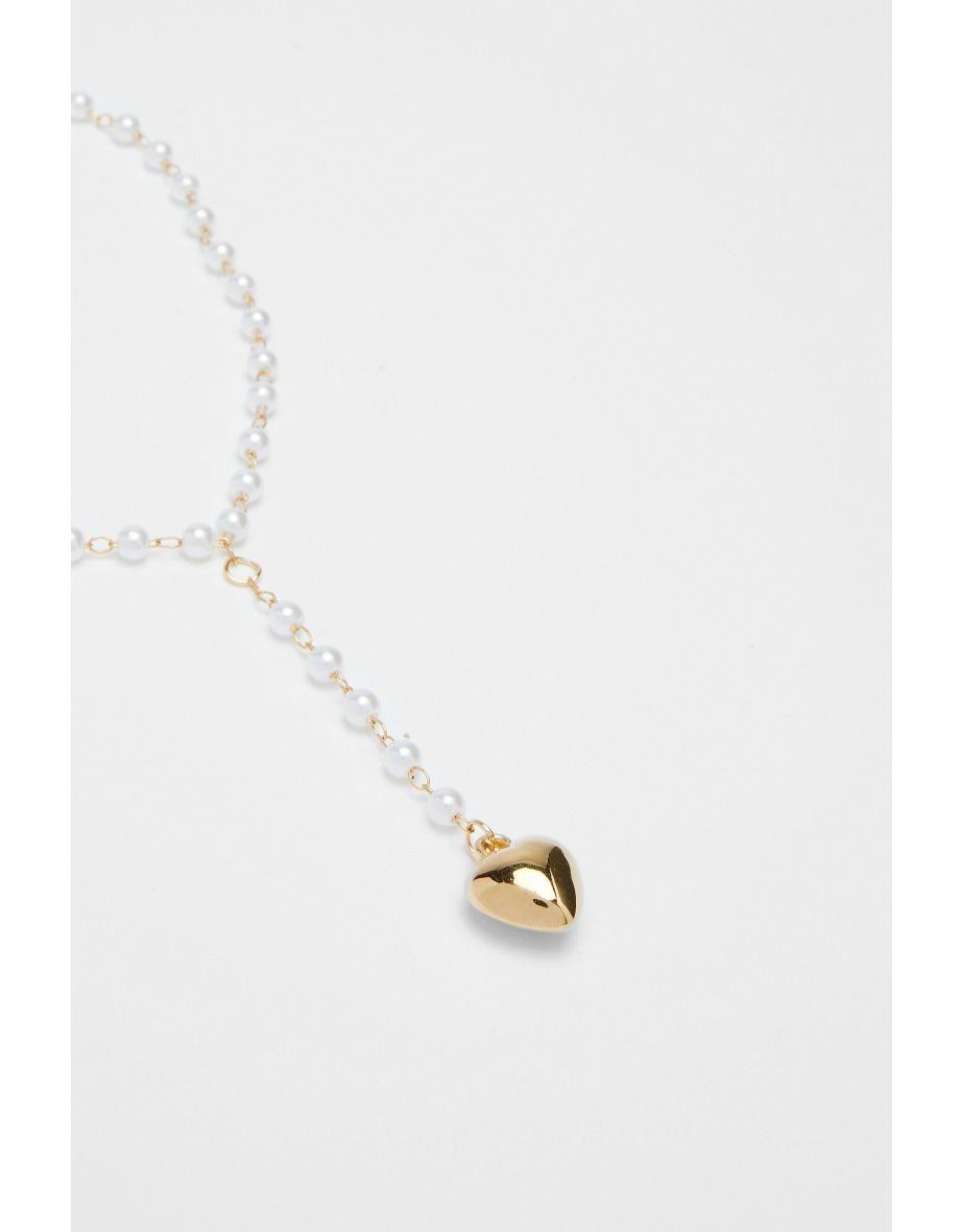 Pearl Heart Droplet Necklace - 3