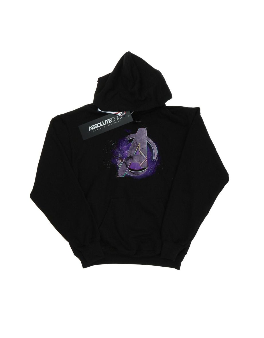 Marvel Boys Avengers Endgame Space Logo Hoodie - Black - 1