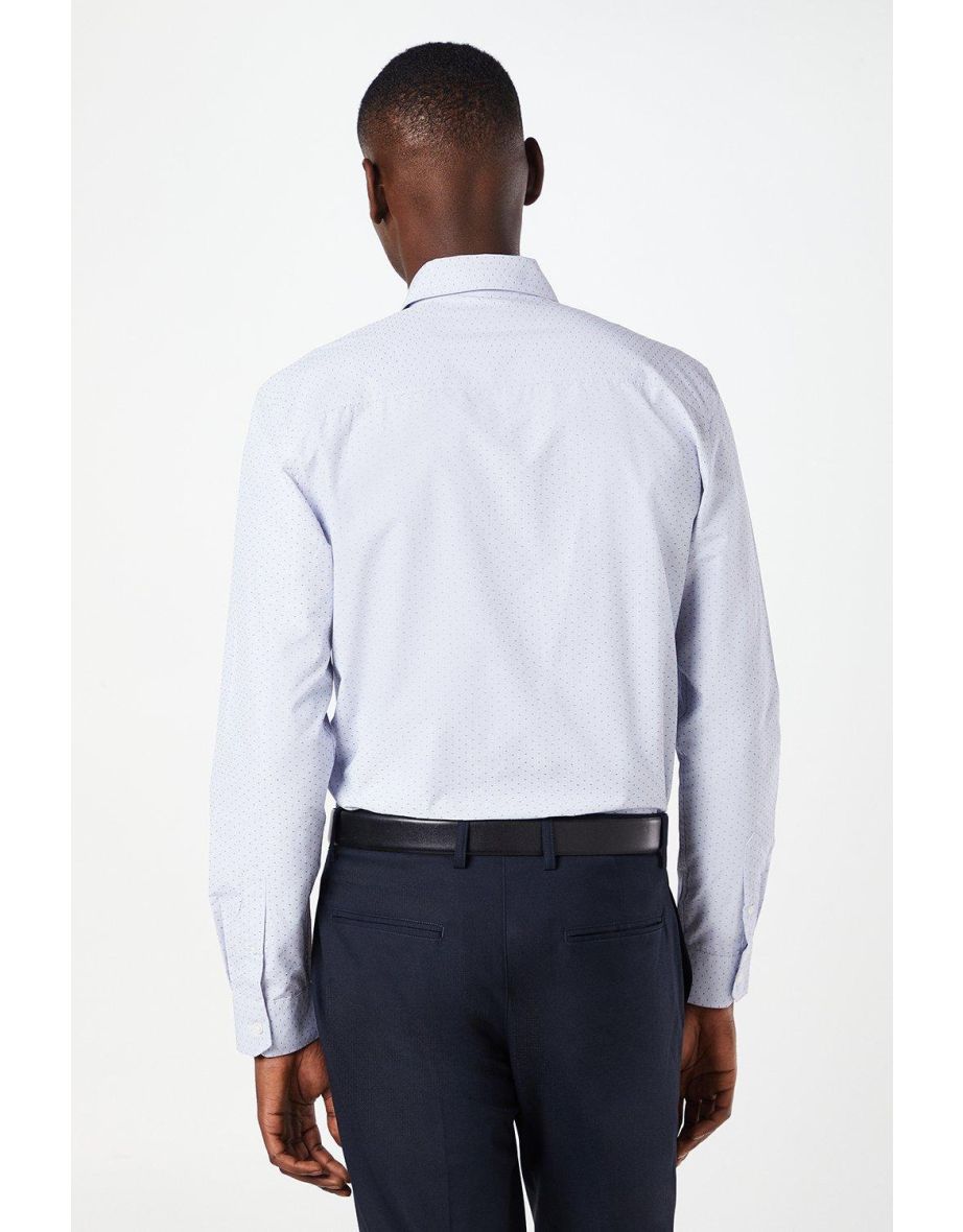 Micro Grid Pattern Slim Fit Shirt - 2
