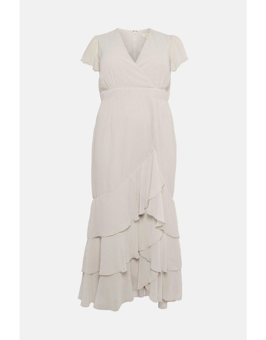 Curve Ruffle Hem Tiered Maxi Dress - 3