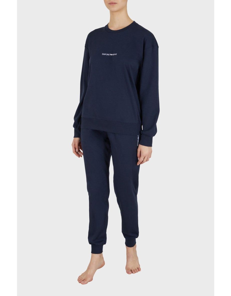 Emporio Armani Interlock Lounge Set Marine Navy