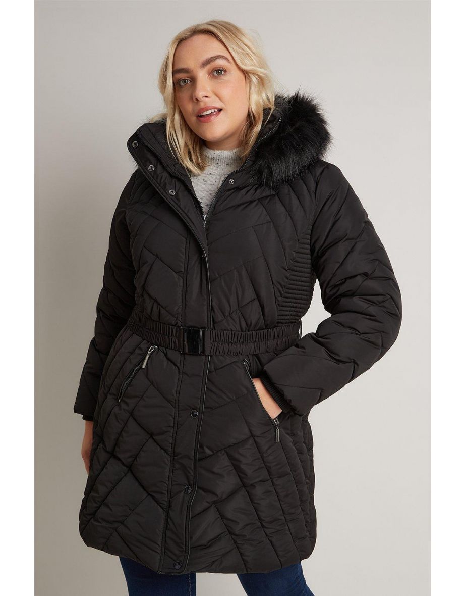 Wallis black padded sales coat