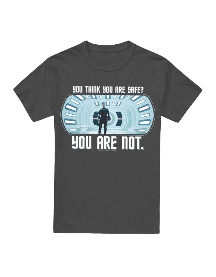 Star Trek: Into Darkness Unisex Adult Not Safe T-Shirt - Charcoal