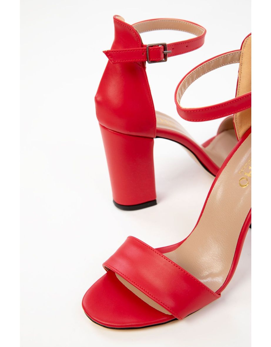 Red Women's Classic High Heel Shoes - 5