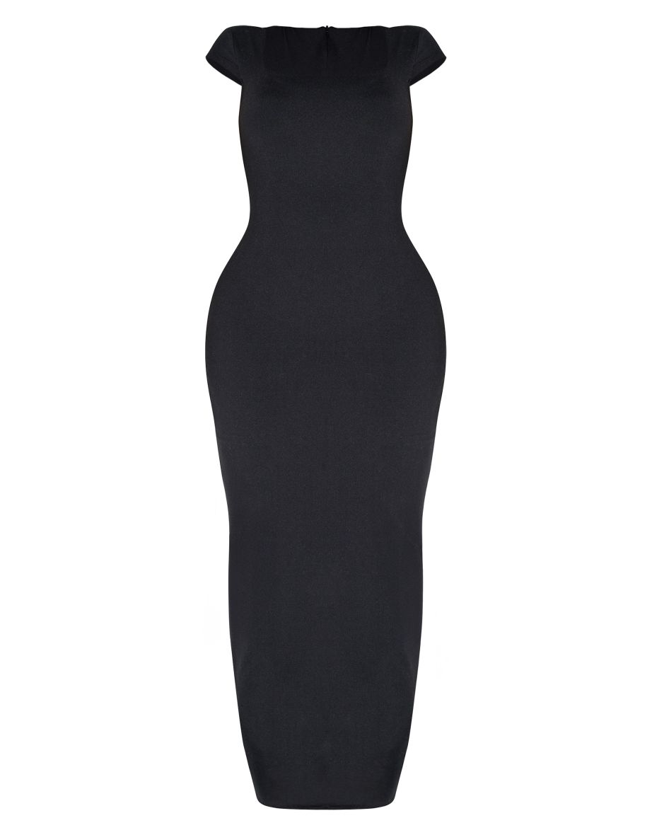 Shape Black Built In Shapewear Sculpt Square Neck Dress - 4