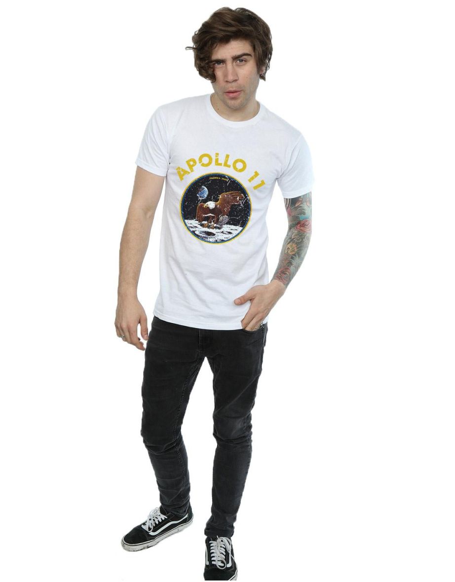 NASA Mens Classic Apollo 11 Cotton T-Shirt - White - 3
