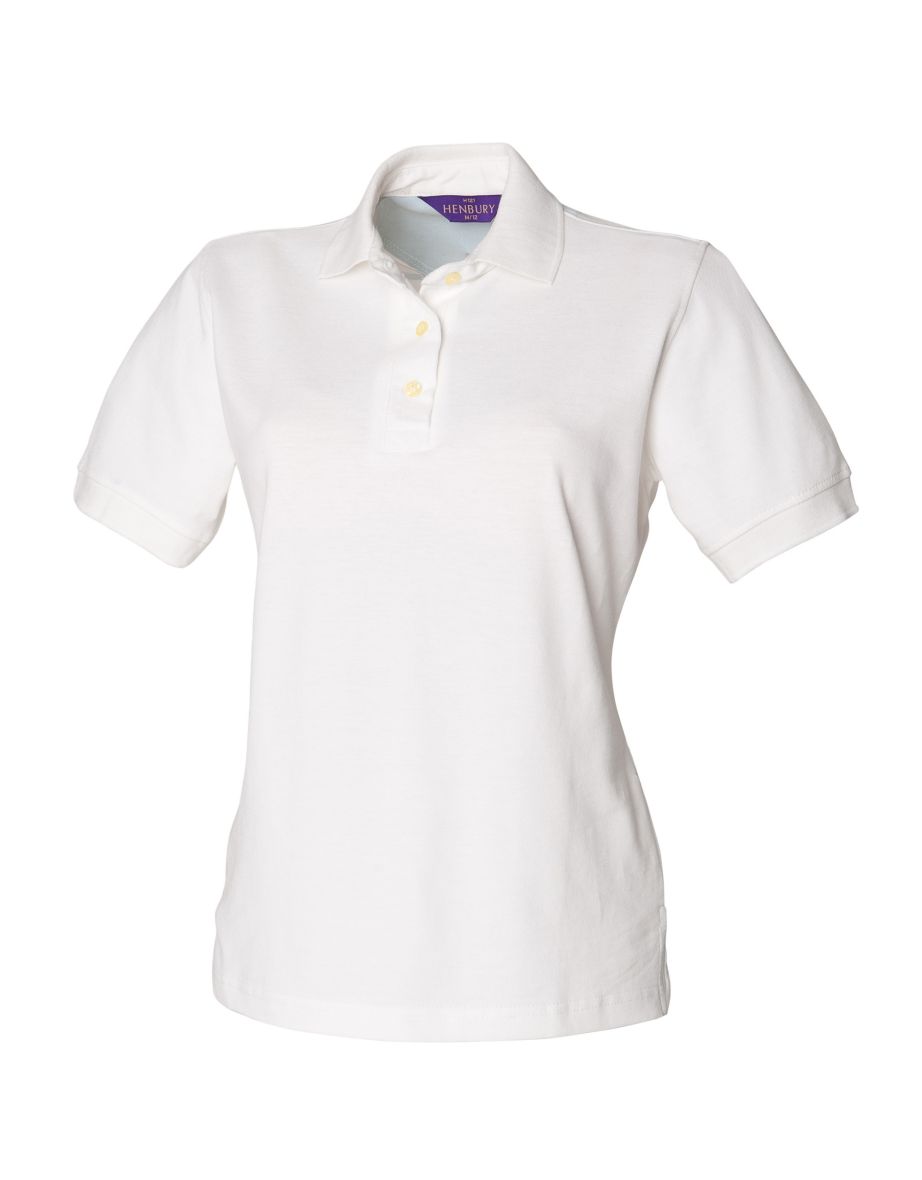 Henbury Womens/Ladies Classic Polo Shirt - White