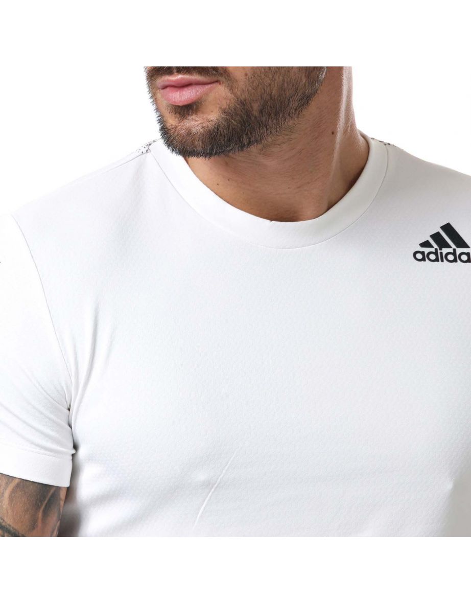 Men's adidas HEAT.RDY Warrior T-Shirt in White - 5