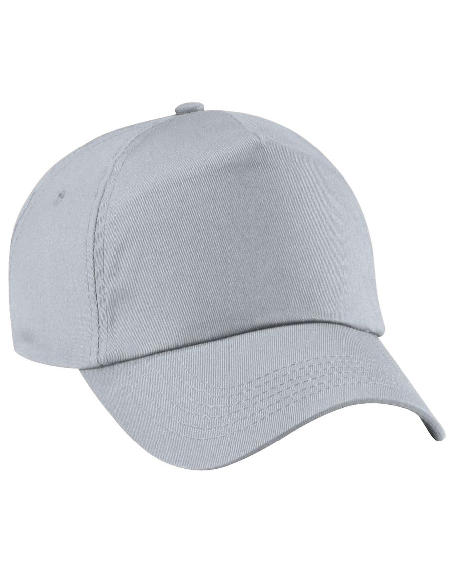 Beechfield Unisex Plain Original 5 Panel Baseball Cap - Light Grey