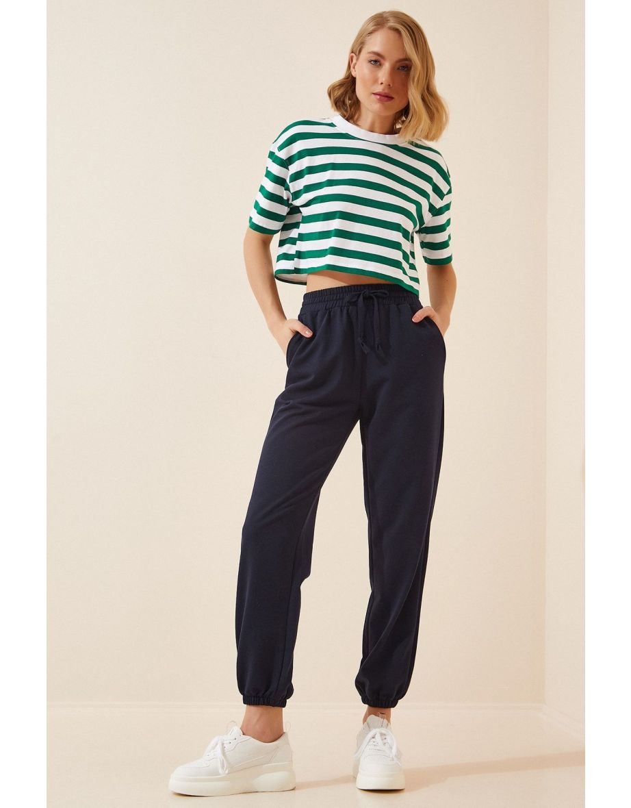 Women's Navy Blue Sweatpants with Pockets