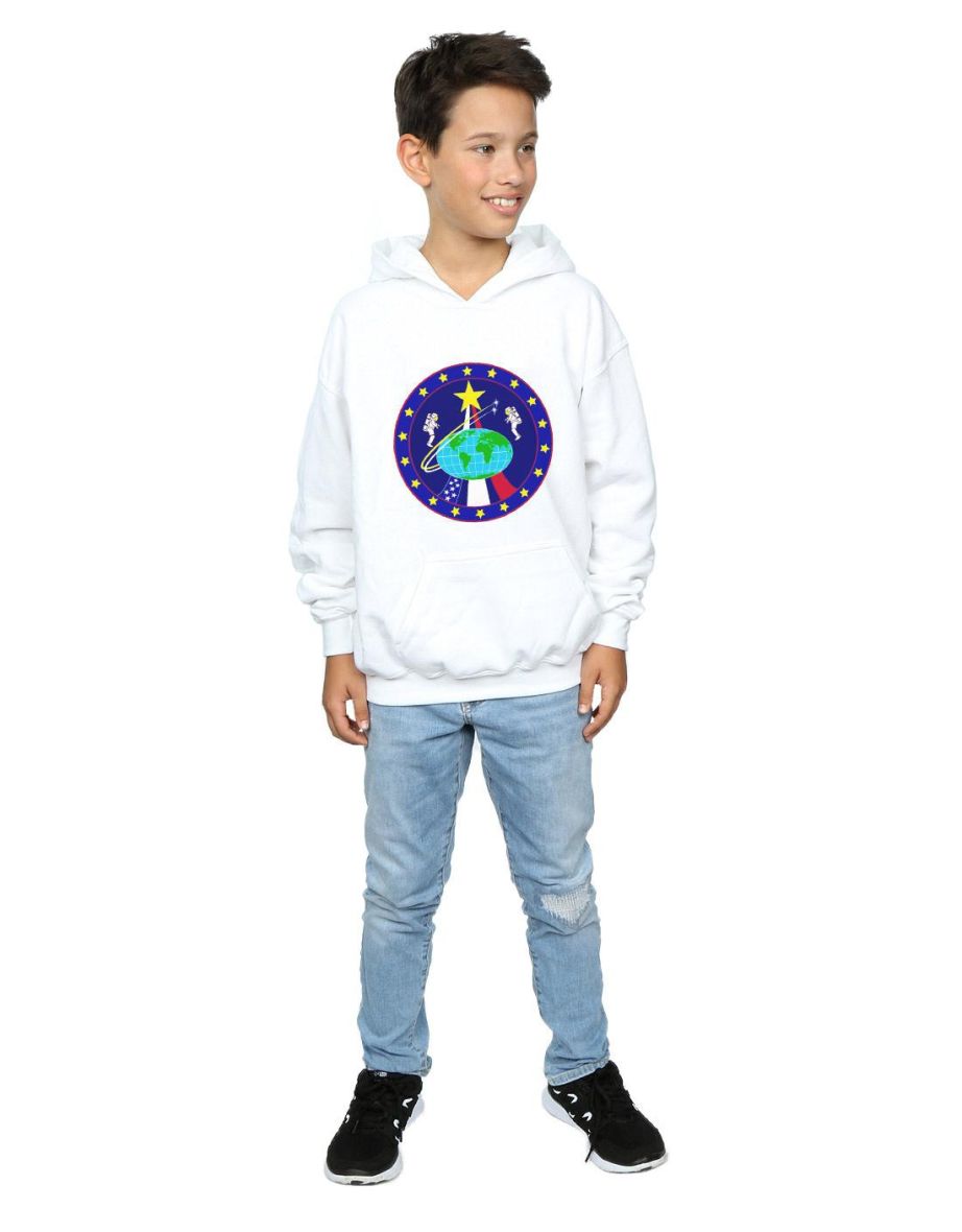NASA Boys Classic Globe Astronauts Hoodie - White - 3