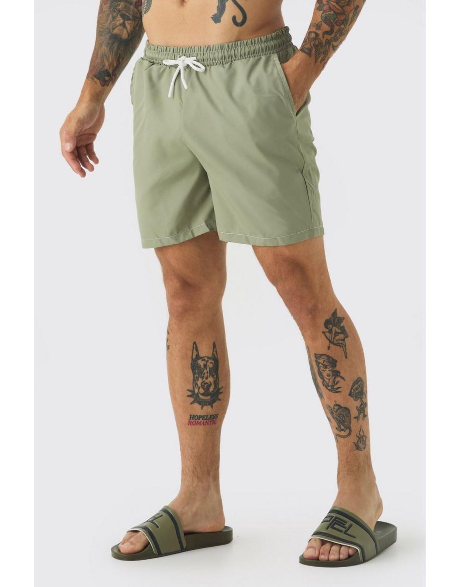 2 Pack Mid Length Camo & Plain Swims - green - 2