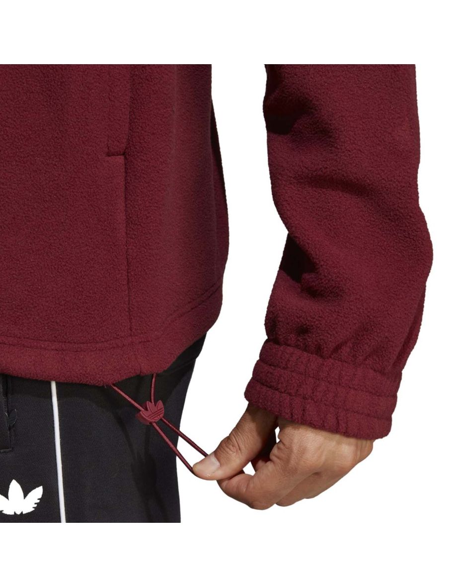 Men's adidas Originals Adicolor Classics Trefoil Teddy Fleece Jacket in Red - 4