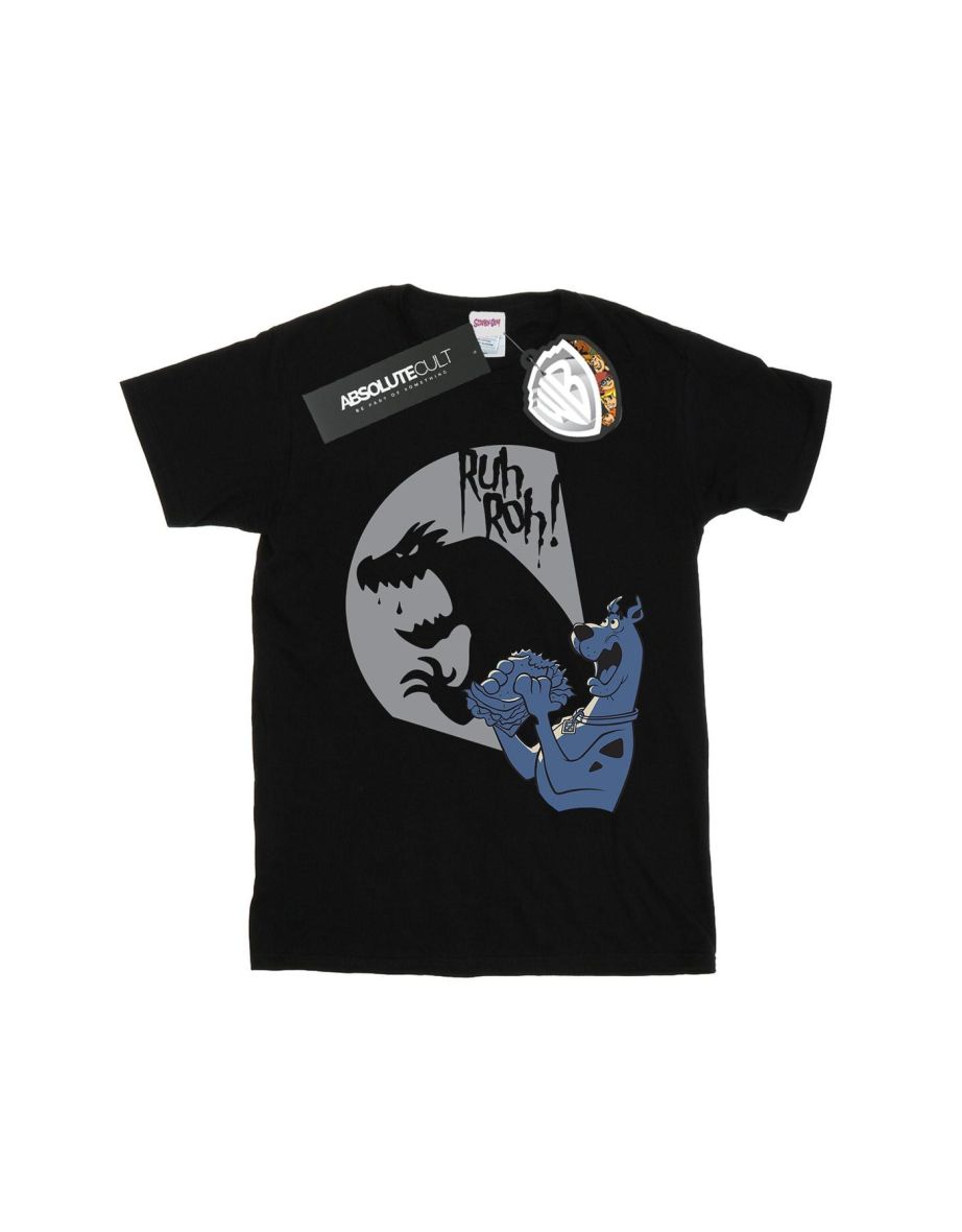 Scooby Doo Womens/Ladies Ruh Roh Boyfriend Fit Cotton Boyfriend T-Shirt - Black