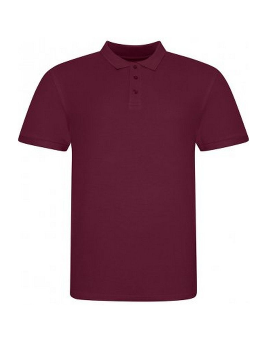 Awdis Mens Piqu Cotton Short-Sleeved Polo Shirt - Burgundy