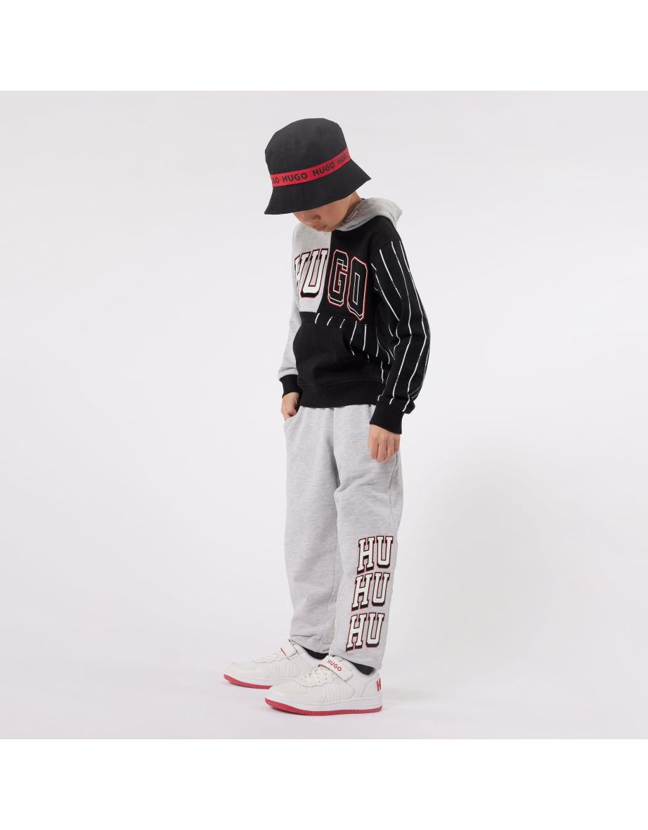 Boys Logo Print Joggers in Grey
