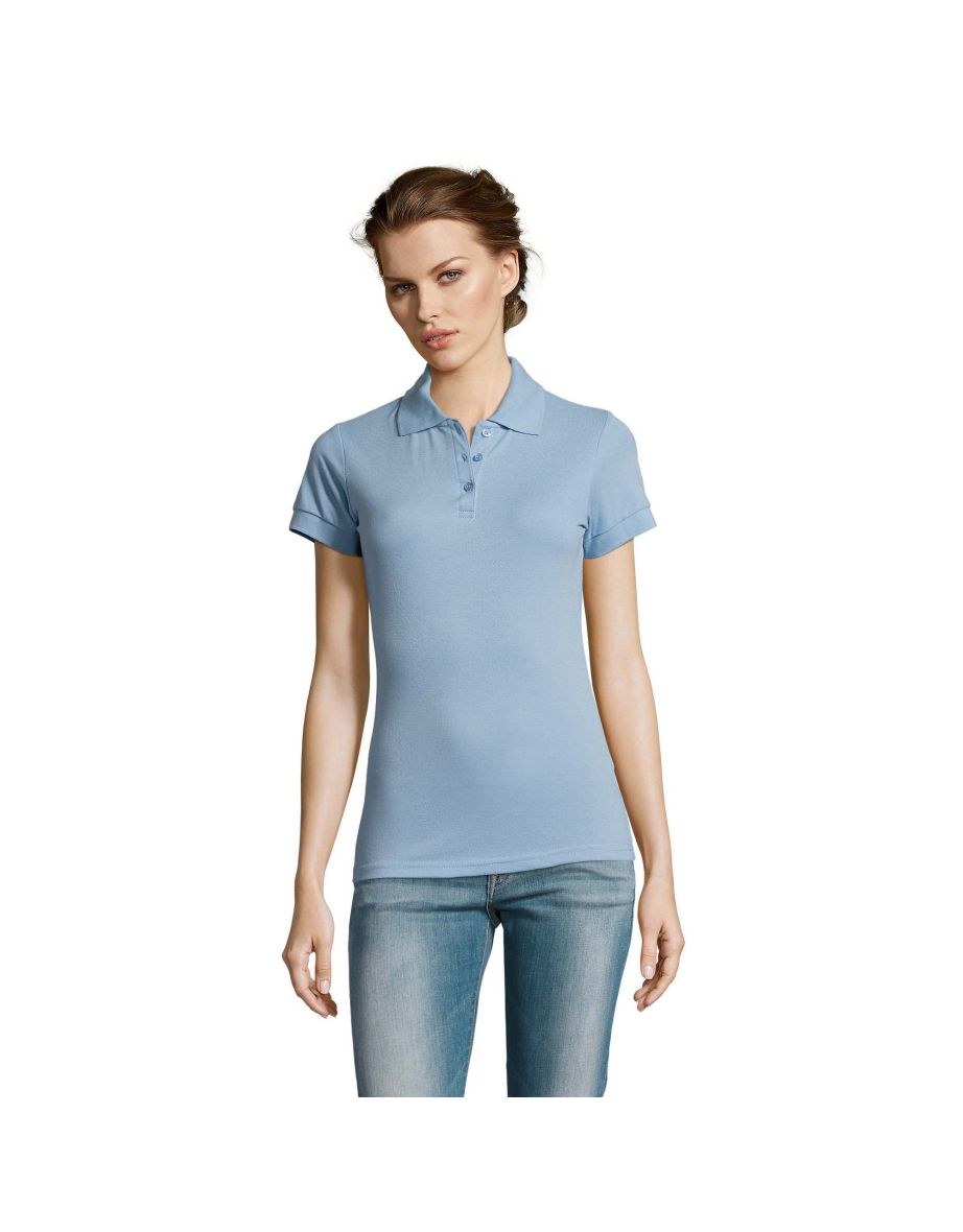 SOLs Womens/Ladies Prime Pique Polo Shirt - Sky Blue - 2