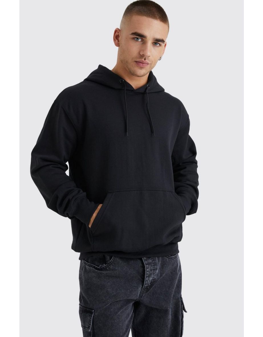 Oversized Floral Back Graphic Hoodie - black - 2