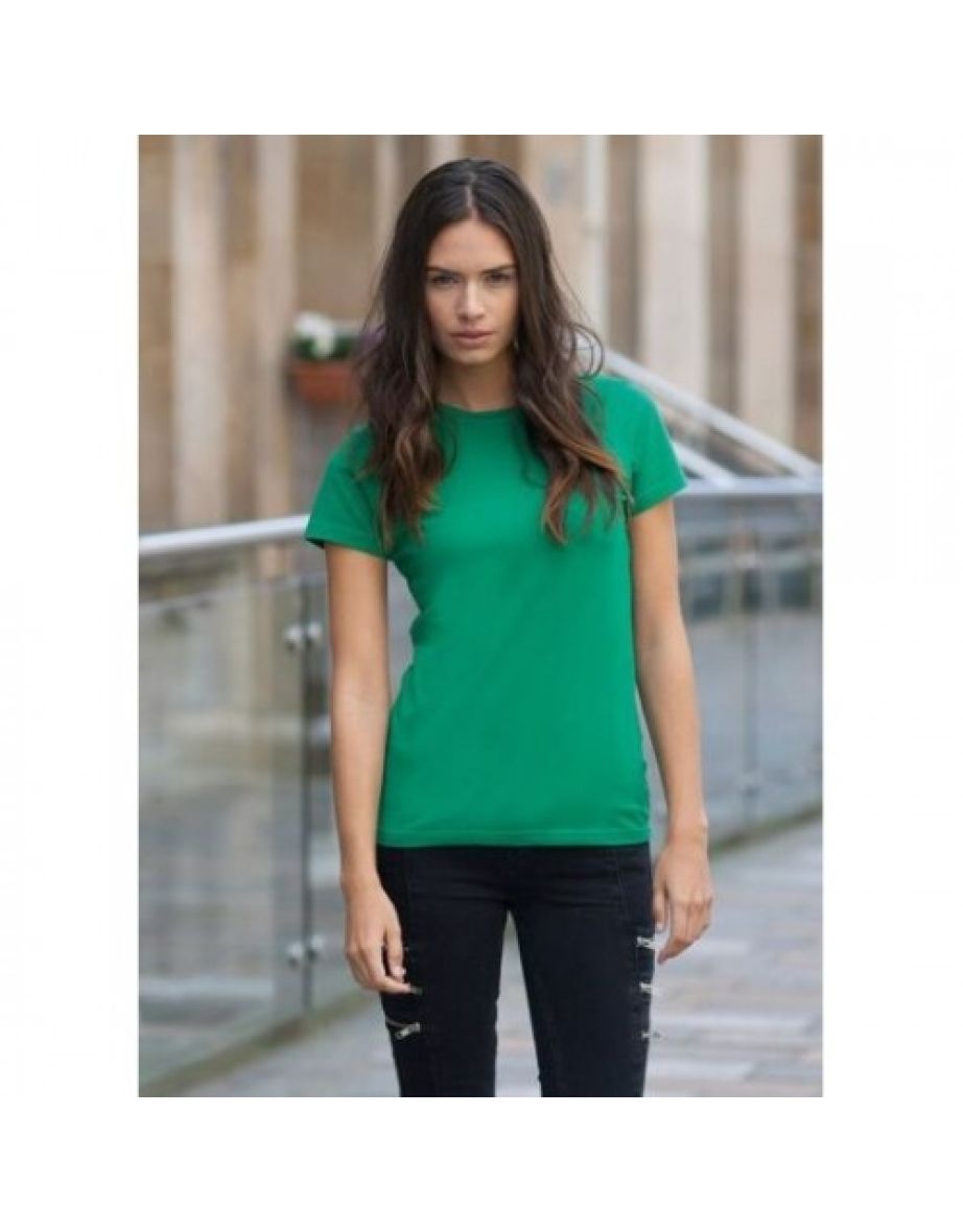 Skinni Fit Womens/Ladies Feel Good Stretch Short Sleeve T-Shirt - Green - 2