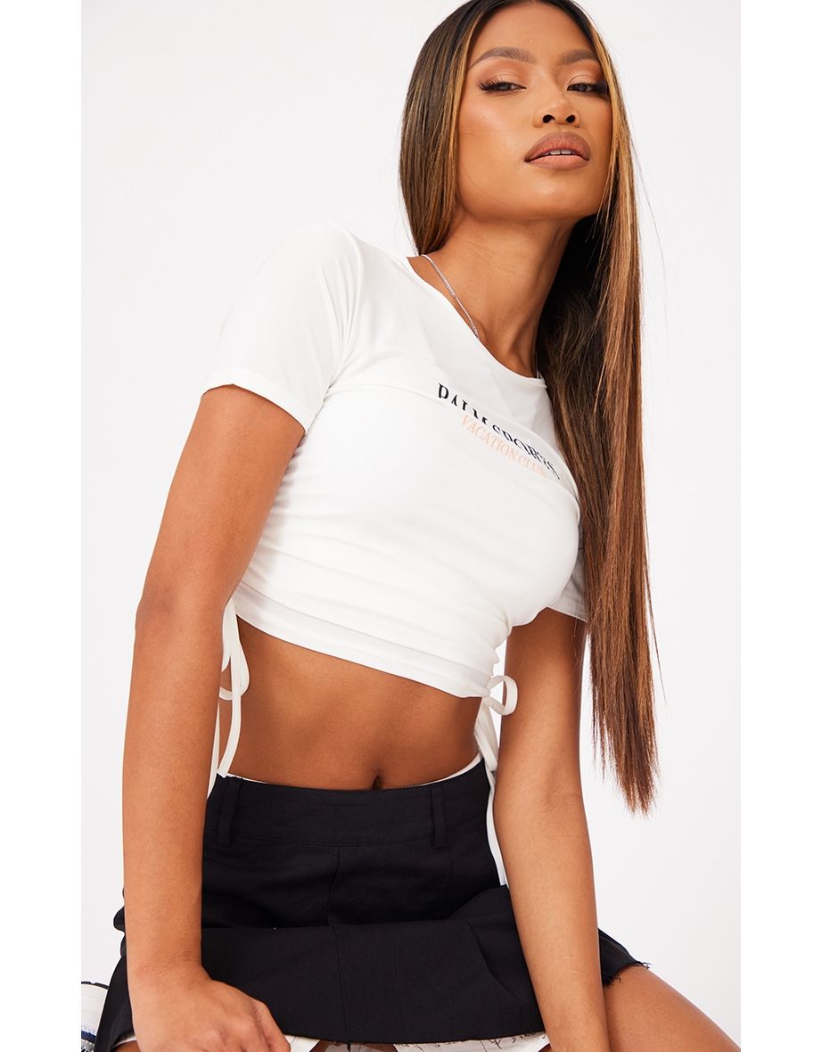 Ruched side best sale t shirt