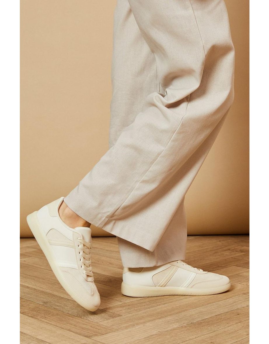 Clara Faux Suede Mix Lace Up Trainers - 3