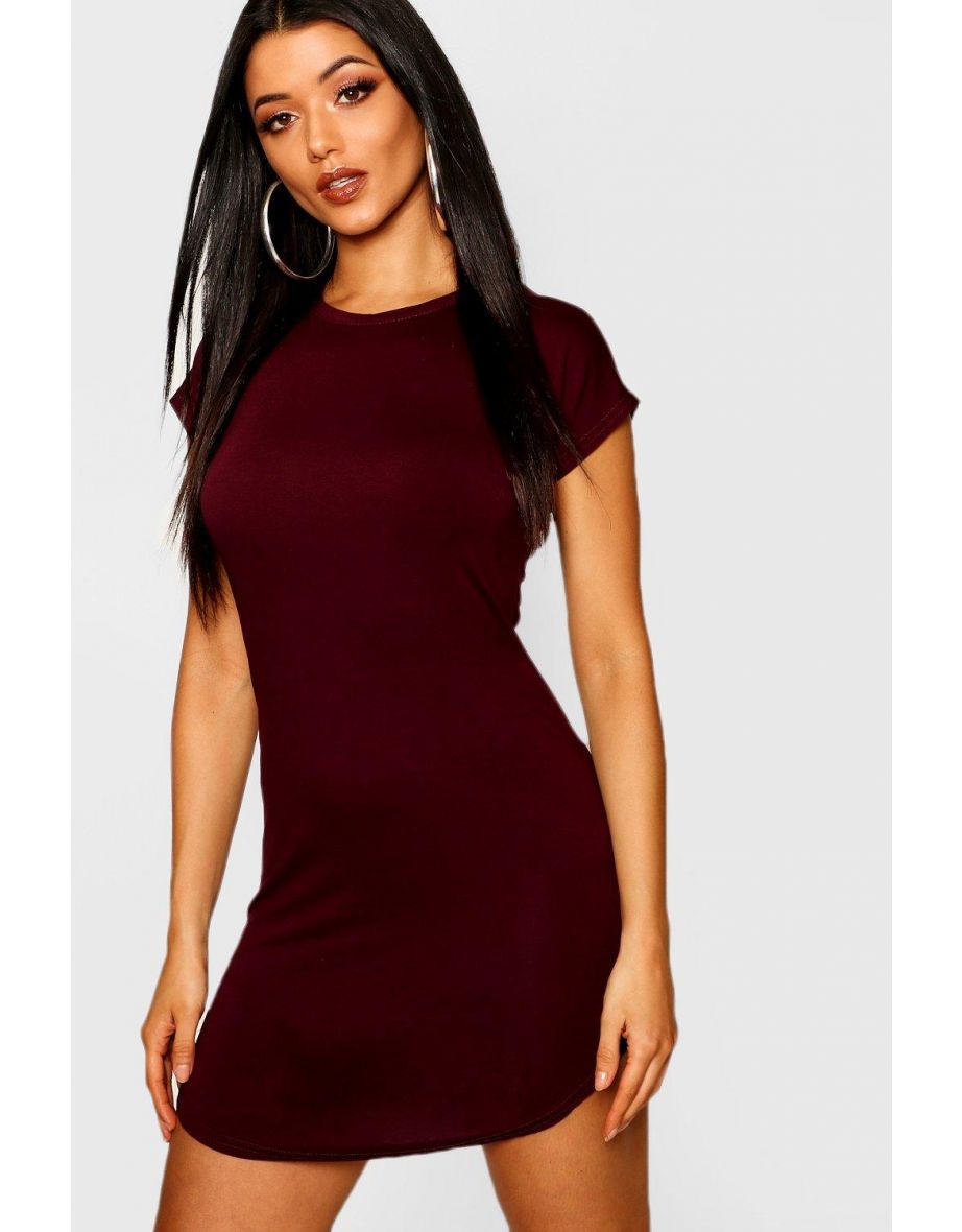 Curved hem t shirt dress online