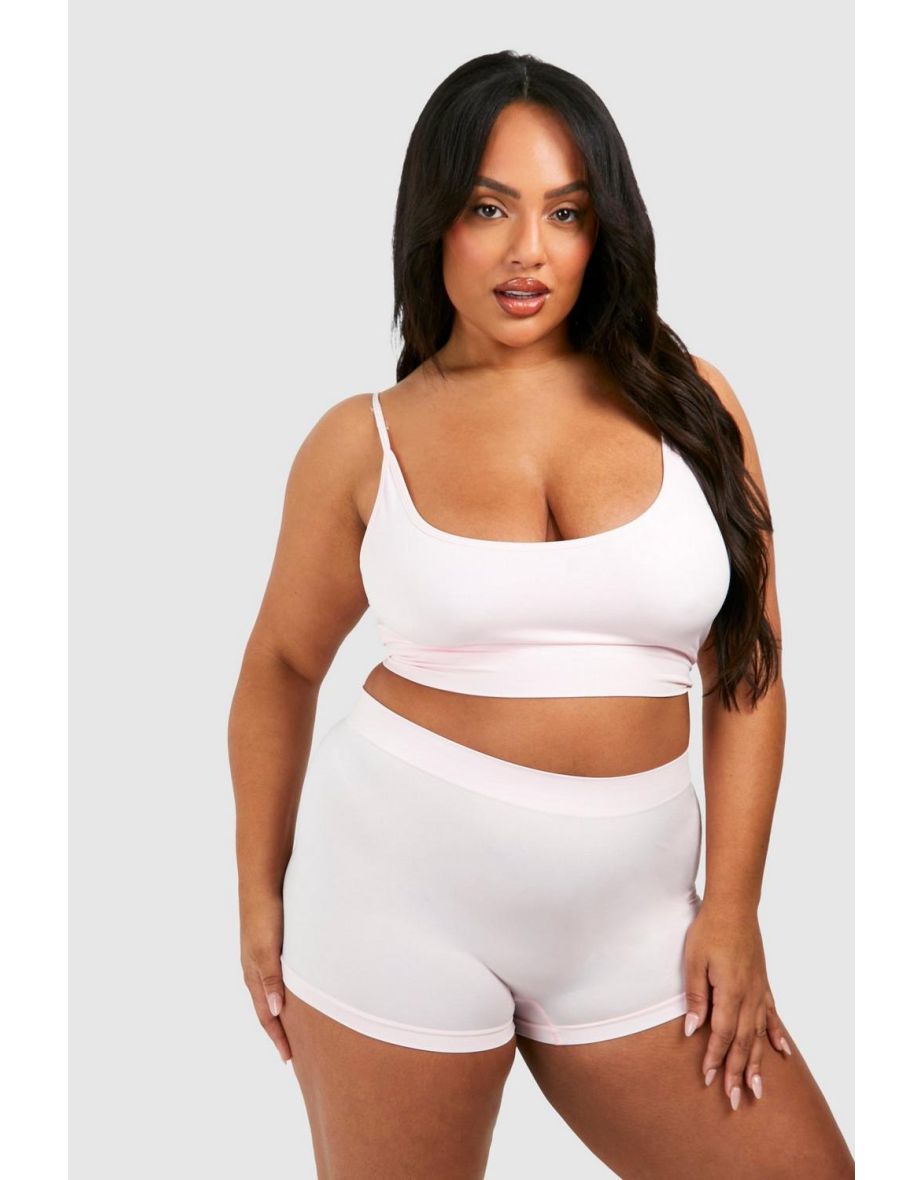Plus Seamless Boy Shorts - baby pink