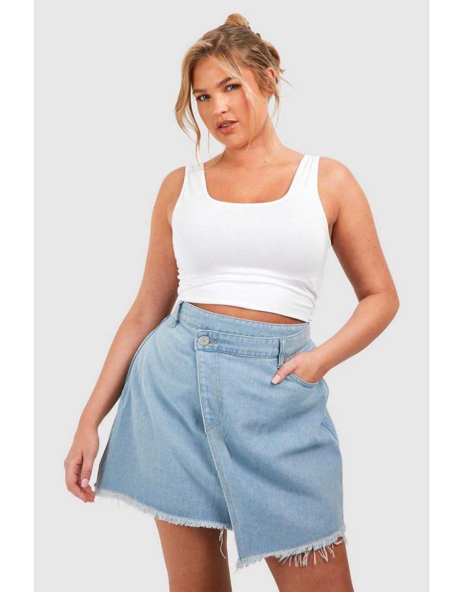 Plus size acid wash denim skirt best sale