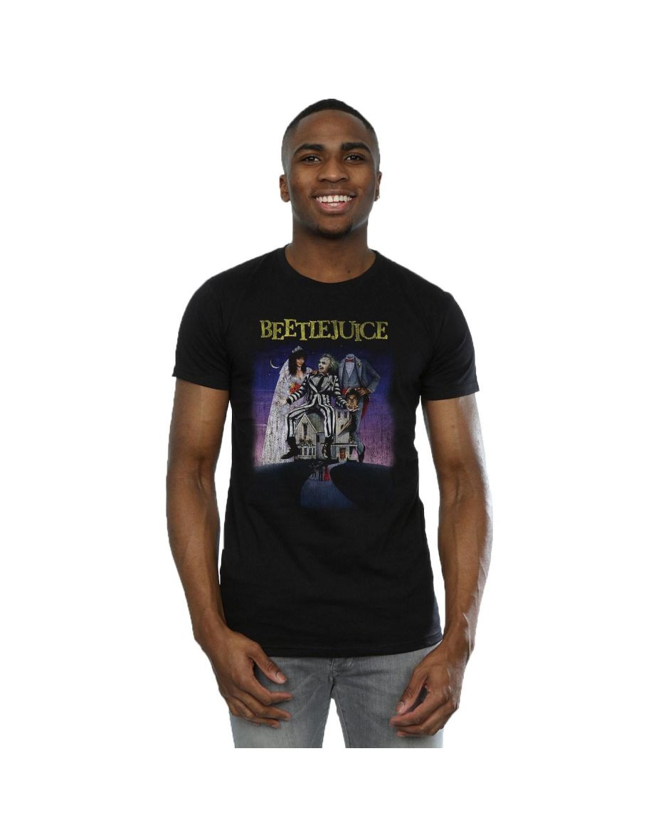 Shop Beetlejuice Mens Distressed Poster T Shirt Black Online in Bahrain VogaCloset