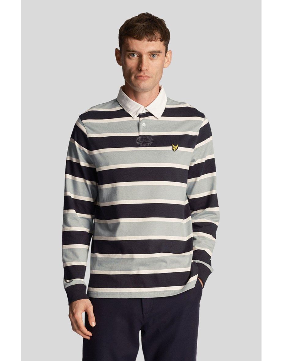 Stripe Rugby Shirt Light Blue