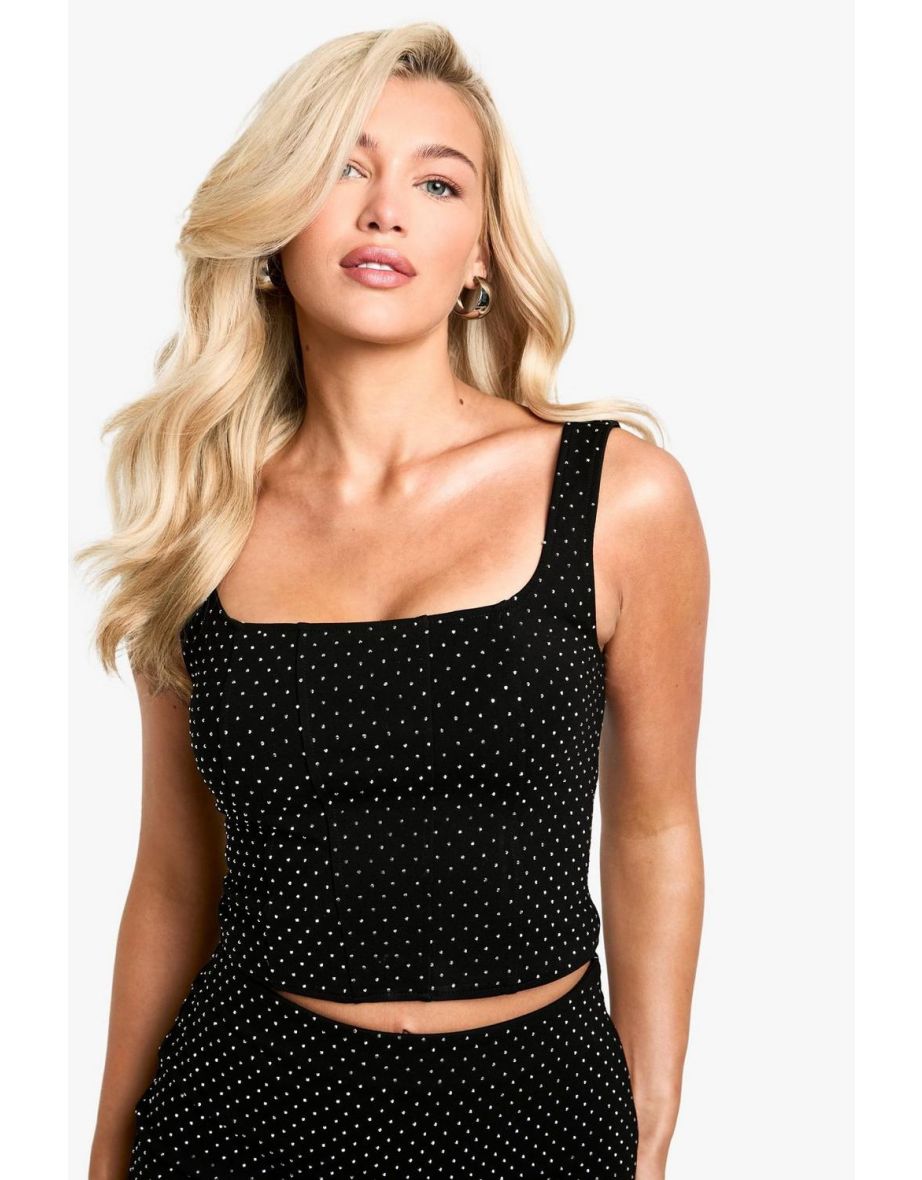 Hot Fix Diamante Corset Top - 3