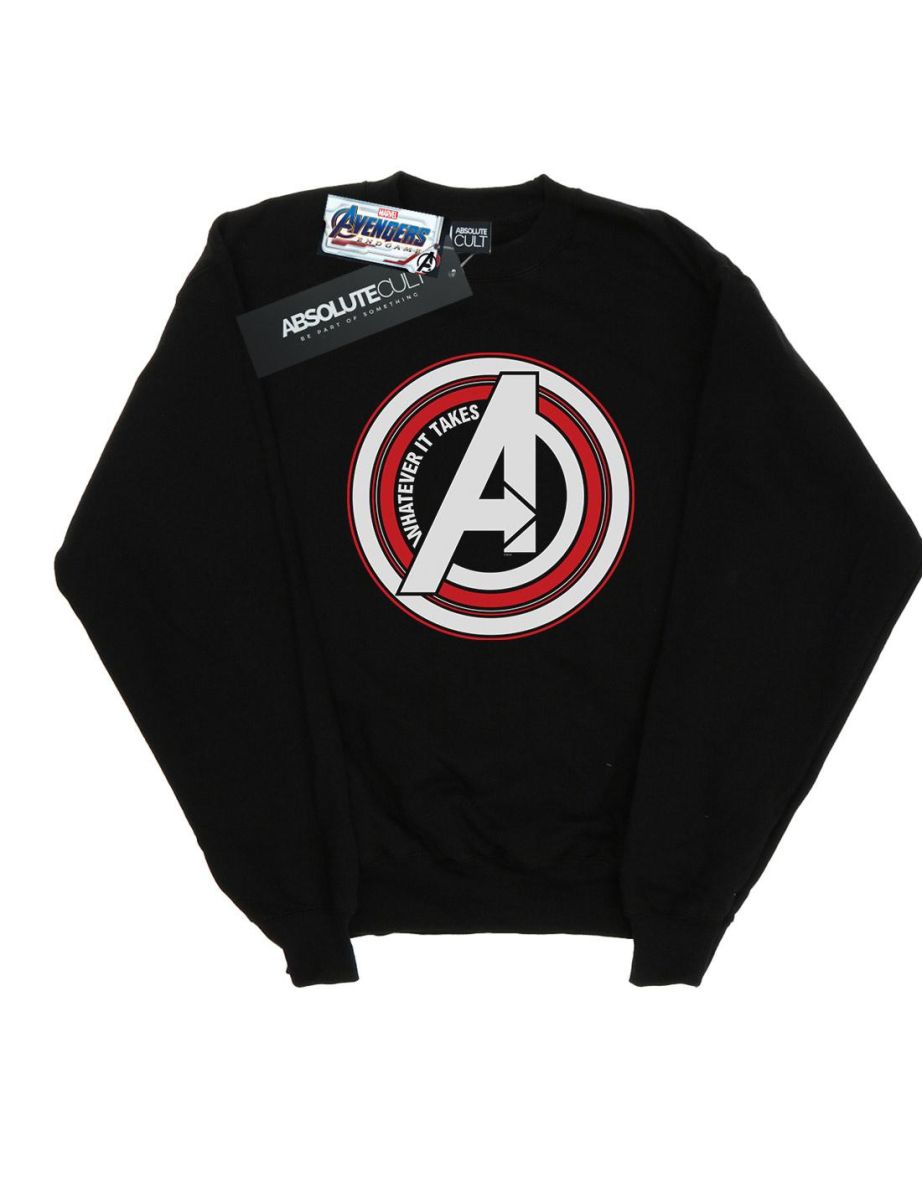 Marvel Girls Avengers Endgame Whatever It Takes Symbol Sweatshirt - Black